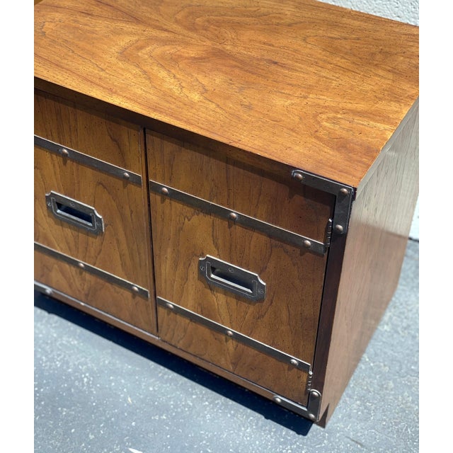 1970s Vintage Brass Campaign Nightstands - a Pair For Sale In Los Angeles - Image 6 of 9