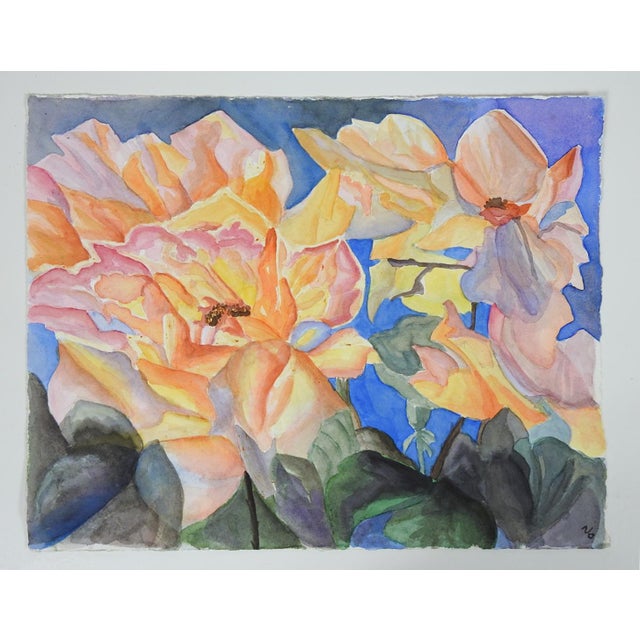 Late 20th Century Impressionist Landscape Watercolor Painting For Sale - Image 4 of 4