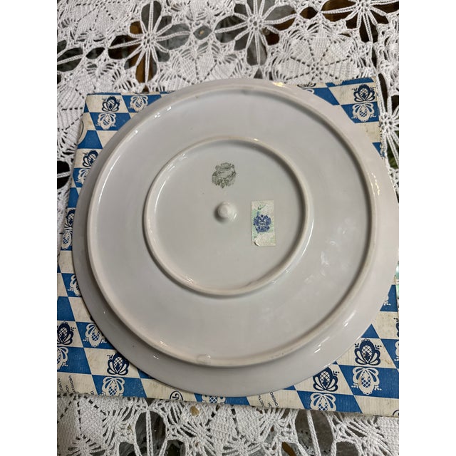 1970s Beautiful Vintage Gzhel Hand Painted Oyster or Deviled Egg Plate For Sale - Image 9 of 11