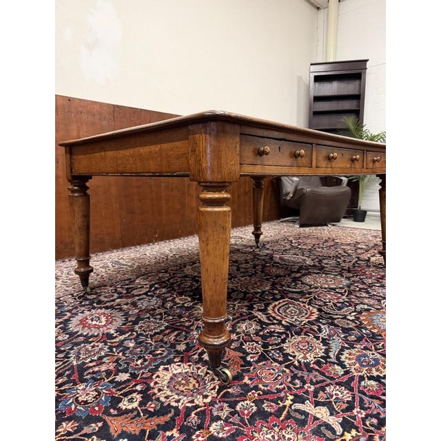 English Writing Desk in Oak For Sale - Image 9 of 18