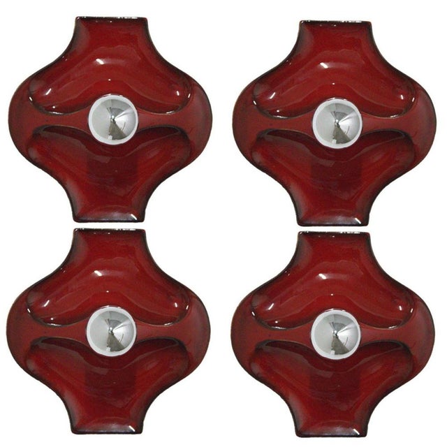 German Red Ceramic Wall Light by Hustadt Keramik, 1970 For Sale - Image 6 of 16