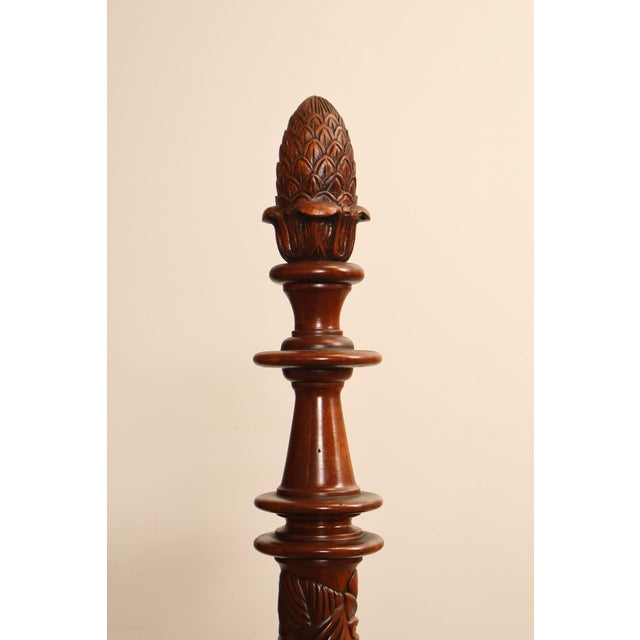 Carved Mahogany Four-Poster Queen Bed Frame For Sale - Image 9 of 18