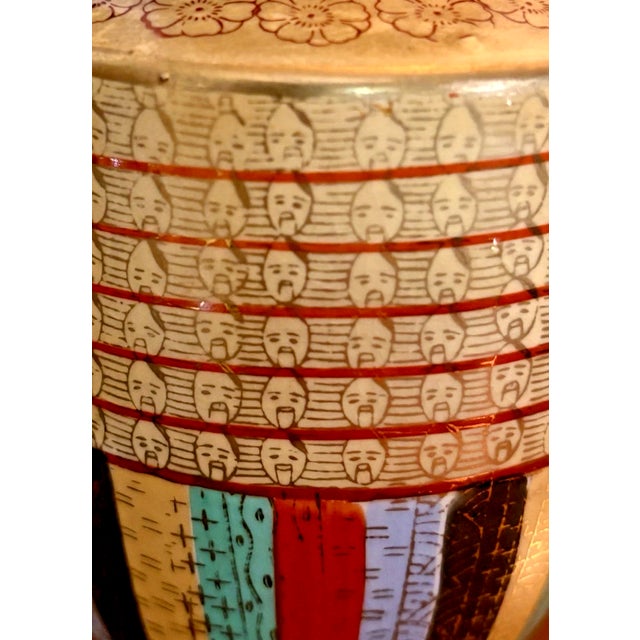 Antique Japanese Thousand Faces Egyptian Revival Covered Pedestal Urn, Circa 1920 For Sale In Greenville, SC - Image 6 of 7
