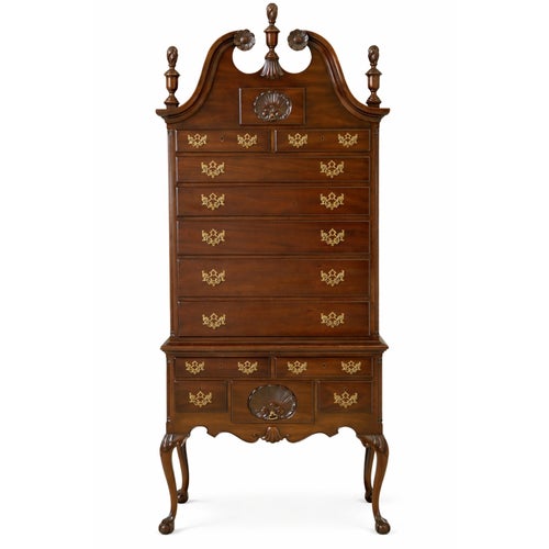 Wood Kittinger Biggs Old Dominion Model 1780 Chippendale Mahogany Highboy For Sale - Image 7 of 10