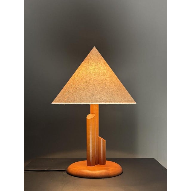 Light Yellow Mid-Century Modern Scandinavian Pine Skyscraper Table Lamp, 1970s For Sale - Image 8 of 13