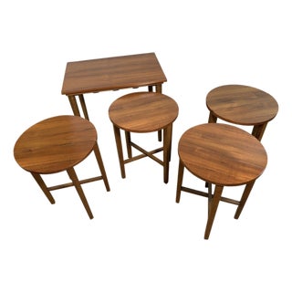 Mid-Century Danish Teak Nesting Tables by Poul Hundevad, 1960s, Set of 5 For Sale