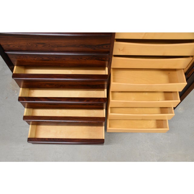 Wood 1960s Refinished Danish Modern Rosewood Armoire Dresser by Sven Madsen for Falster For Sale - Image 7 of 12