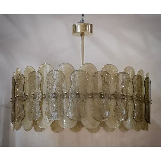 Mid-Century Chandelier in Murano Art Glass and Brass, 2000 For Sale - Image 4 of 9