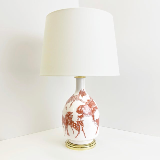 Chinoiserie Table Lamp by Porcelaine De Paris, 1970s For Sale - Image 12 of 12
