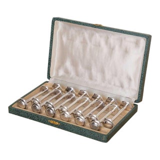 French Sliver Knife Rests with case - Set of 12 For Sale