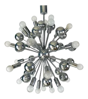 Large Space Age Chrome Chandelier by Cosack Leuchten, 1970s, Germany