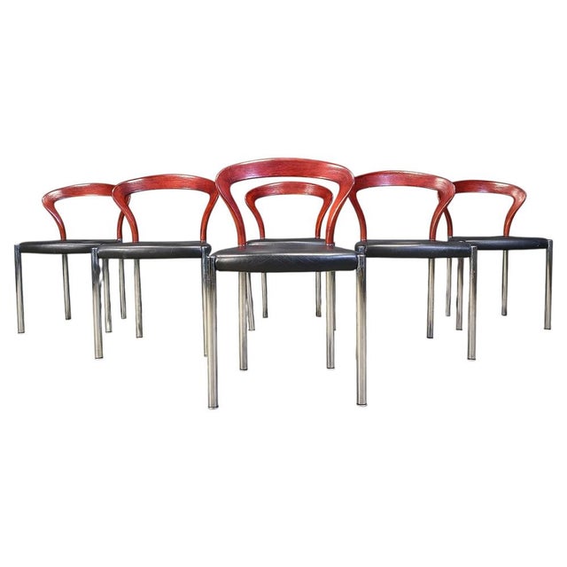 Vintage Lotus Chairs by Hartmut Lohmeyer for Kusch & Co., 1970s, Set of 6 For Sale - Image 14 of 14
