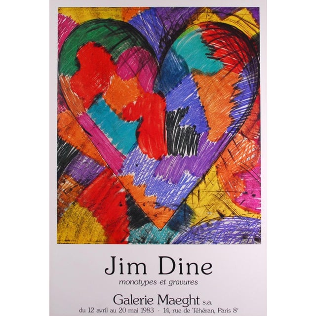Jim Dine Heart Exhibition Poster for Galerie Maeght, 1983 For Sale