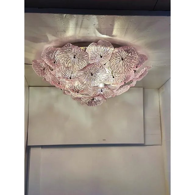 Early 21st Century Ametista Floral Murano Style Glass Flush Mount by Simoeng For Sale - Image 5 of 6