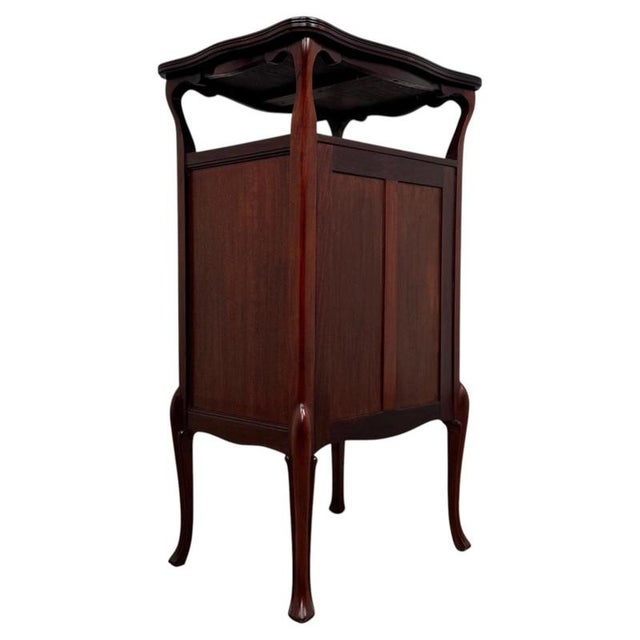 Wood Antique Early 20th Century English Edwardian Mahogany Cabinet with Drawers For Sale - Image 7 of 13