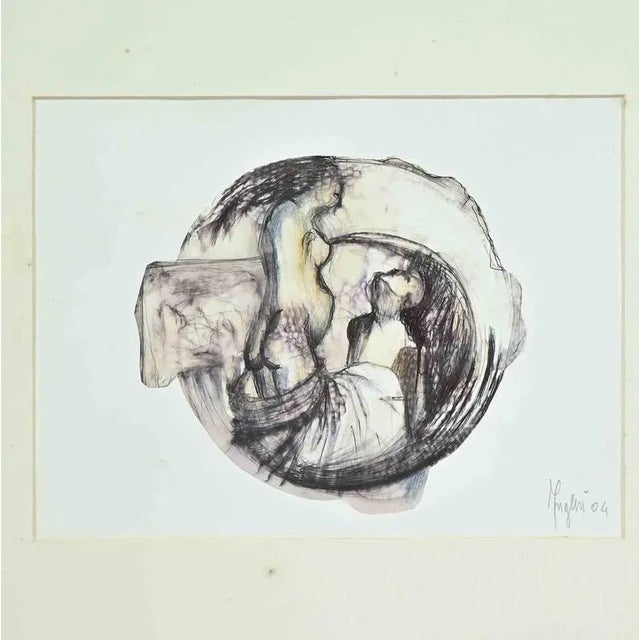 Ink and watercolor on paper realized by Alberto Inglesi in 2004. Hand signed and dated in pencil. Includes a contemporary...