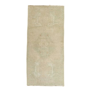 Turkish Mini Rug Oriental Hand Knotted Vintage Rug 1'5" x 3' #21237 For Sale