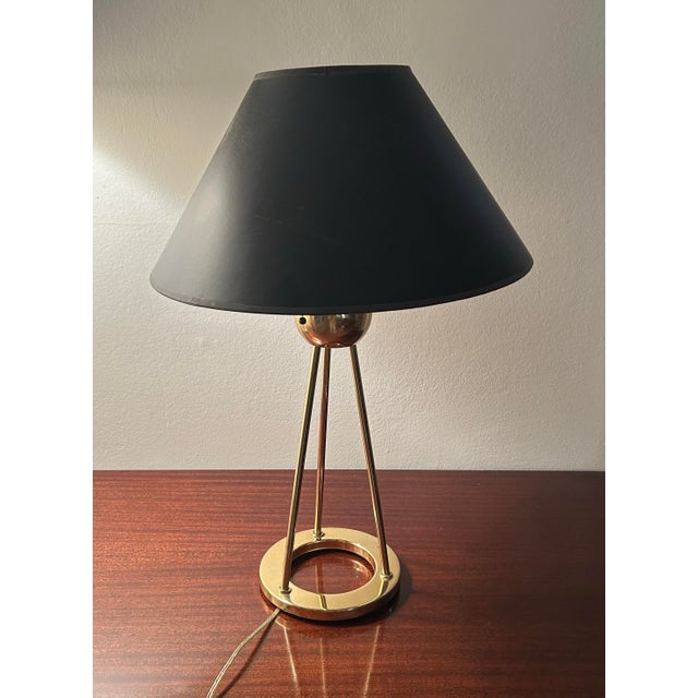 Mid 20th Century Walter Von Nessen Art Deco Brass Table Lamp For Sale In Chicago - Image 6 of 6