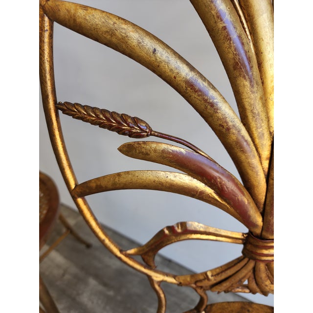 Pair of 1960s Italian Gilt Metal Wheat Sheaf Chairs by S. Salvadori For Sale - Image 14 of 17