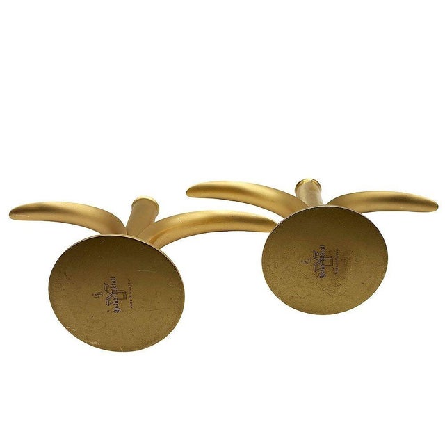 Mid 20th Century 20th C. MCM "Lily" Candlestick Holders W/ Brass Inserts by Ivar Ålenius Björk for Ystad For Sale - Image 5 of 6