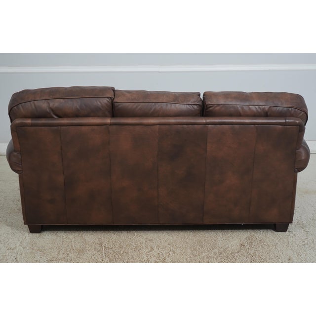 Hancock & Moore Quality Brown Leather 3 Seat Sofa For Sale - Image 10 of 12