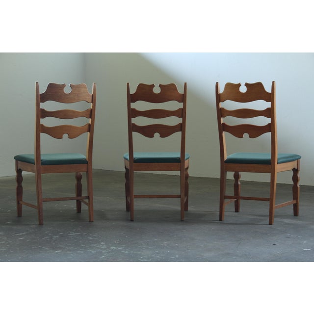 Vintage Razorblade High Back Dining Chairs by Henning Kjærnulf, Denmark, 1960s, Set of 6 For Sale - Image 16 of 18
