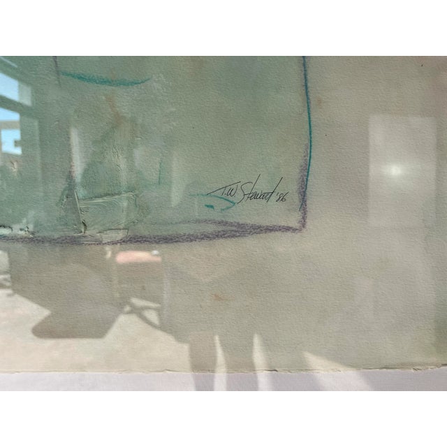 1980s 1980's T. W. Stewart " Basic Structure " Expressionist Abstract Painting For Sale - Image 5 of 12