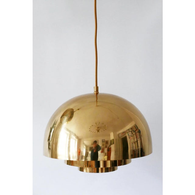 German Brass Pendant Lamp from Vereinigte Werkstätten Collection, 1960s For Sale - Image 11 of 17