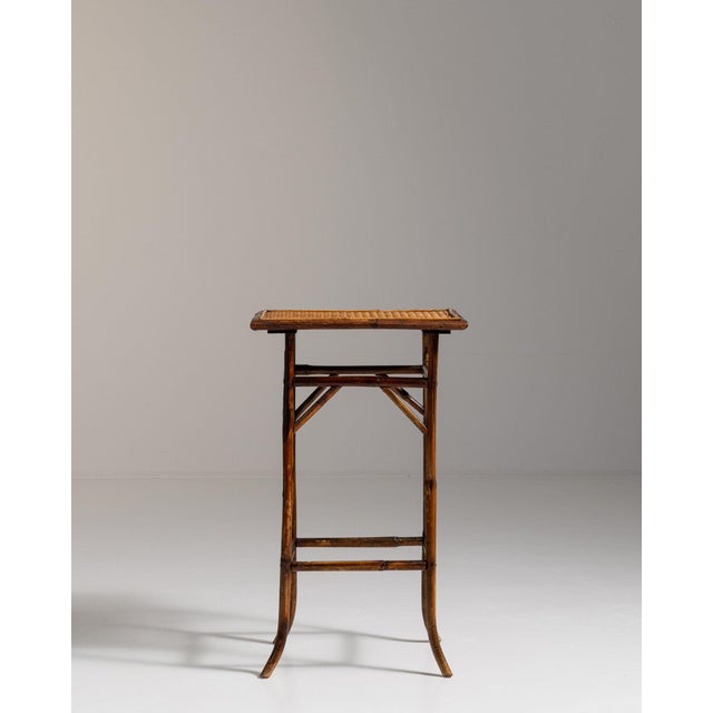 1900 - 1909 1900-1909 France Warm Honey Bamboo Faux-Bamboo Side Table For Sale - Image 5 of 11