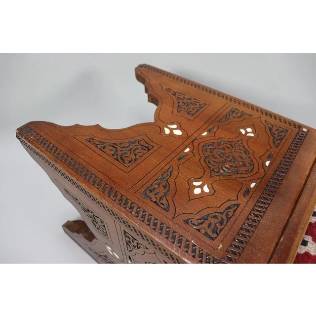 Vintage Carved Stool, Damascus, Syria, 1950s For Sale - Image 6 of 12