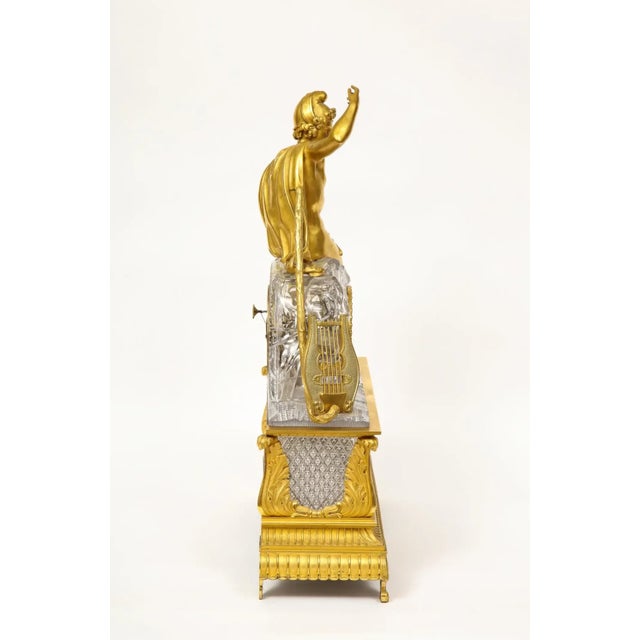Glass An Exquisite French Empire Ormolu and Cut-Crystal Clock, C. 1815 For Sale - Image 7 of 17