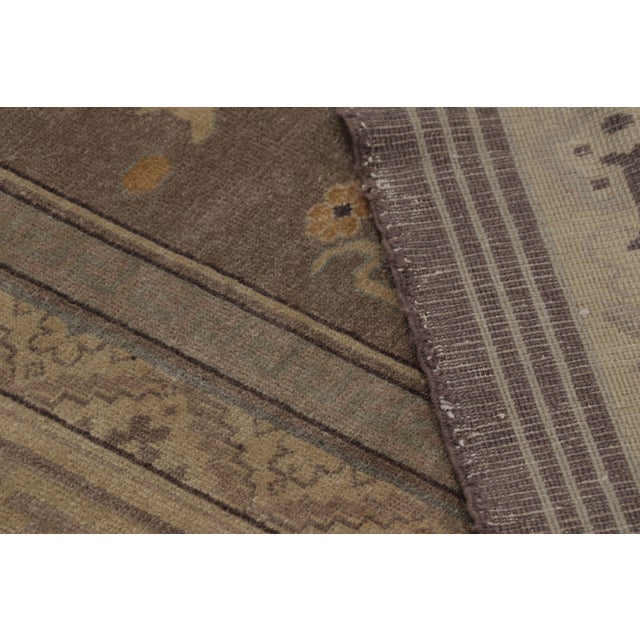 Taupe Antique Khotan Samarkand Wool Rug With Medallion by Rug & Kilim, 1920-1929 For Sale - Image 8 of 8