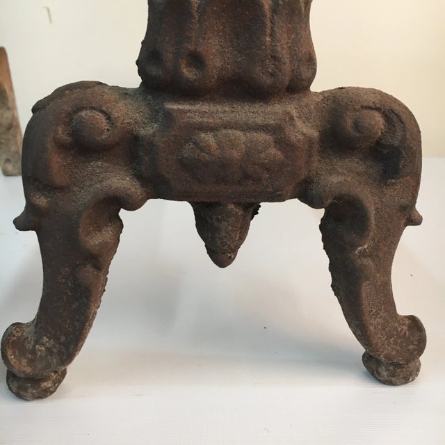 Tudor Style Cast Iron Andiron Set For Sale In Baltimore - Image 6 of 9