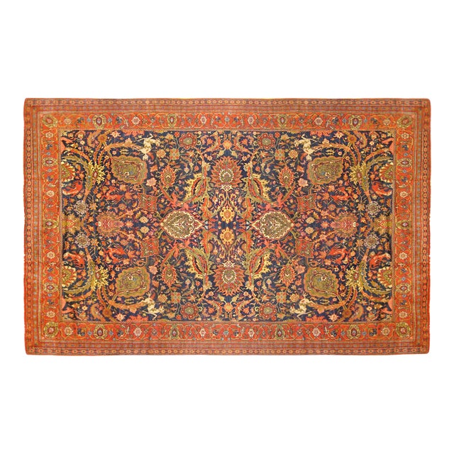 Antique Ferahan Oriental Rug, in Room size, with Palmettes For Sale