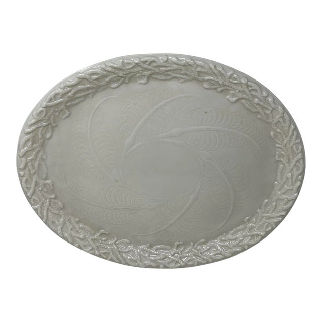 Antique Irish Belleek Porcelain Echinus Tray Centerpiece Black Mark Ireland 1891 For Sale