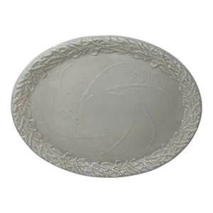 Antique Irish Belleek Porcelain Echinus Tray Centerpiece Black Mark Ireland 1891