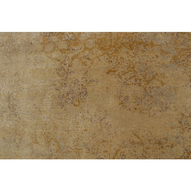 Textile Rug & Kilim’s Farahan Style Transitional Rug in Gold and Blue All Over Pattern For Sale - Image 7 of 8