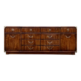 Drexel Accolade Campaign Style 10 Drawer Dresser/ Credenza. For Sale