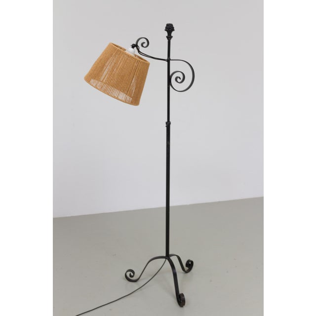 Swedish Tripod Floor Lamp in Forged Iron, 1940s For Sale - Image 14 of 18