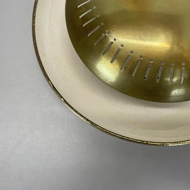 Round Brass Wall Ceiling Light in the style of Gino Sarfatti, Italy, 1950s For Sale - Image 10 of 18