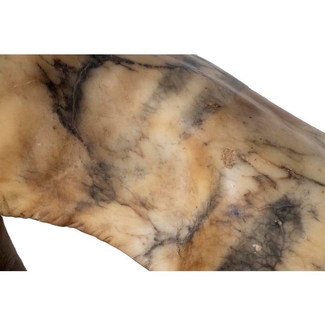 Amber Late 20th Century Carved Alabaster Tiger Sculpture For Sale - Image 8 of 9