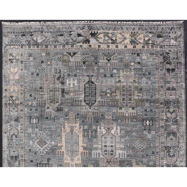 Tribal Modern Khotan Hand-Knotted Wool Rug by Keivan Woven Arts, 9' X 12' For Sale - Image 3 of 15