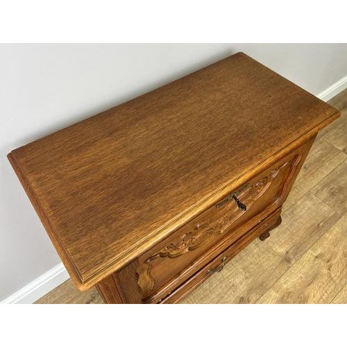 Vintage French Louis XVI Style Oak Carved Nightstand For Sale - Image 10 of 14