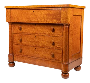 American Neo Classic Bird's Eye Maple Four Drawer Chest