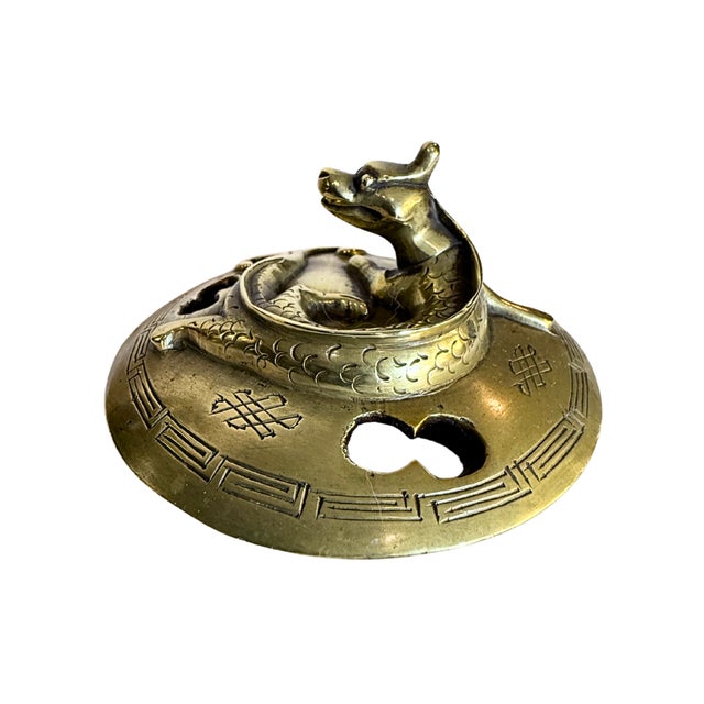 Metal Antique Chinese Bronze Censor With Dragon Handles**OBO** For Sale - Image 7 of 9