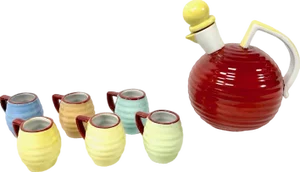 Mid-Century Sake Set from Fasold & Stauch, 1950s, Set of 7