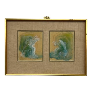 1970s Framed Abstract "Musician Series" by Lorraine Cohn, Signed Artwork For Sale