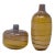 Vintage Yellow Blown Art Glass Bulbous Set of Vases For Sale