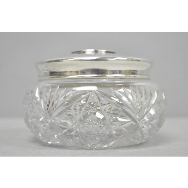 Victorian Antique Victorian Sterling Silver Crystal Glass Vanity Hair Receiver "N" Mono For Sale - Image 3 of 14