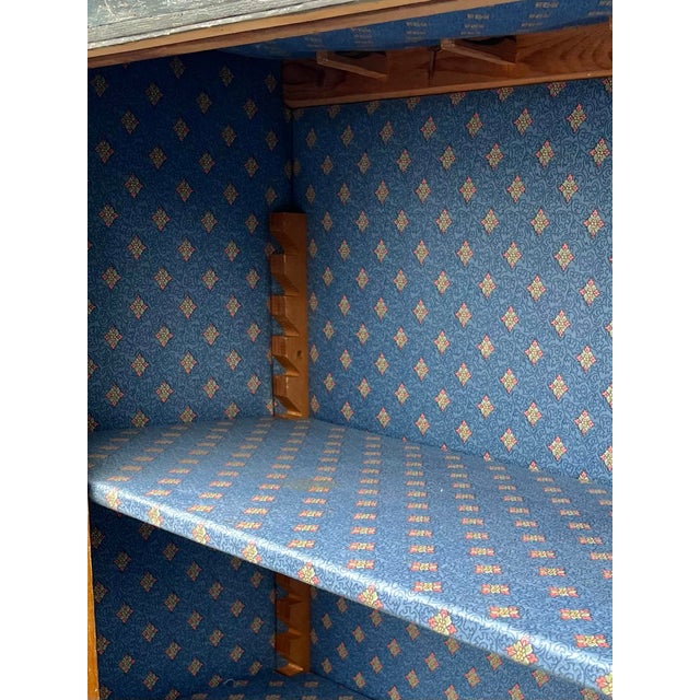 Antique European Painted Folk Armoire With Modular Shelving For Sale - Image 9 of 10